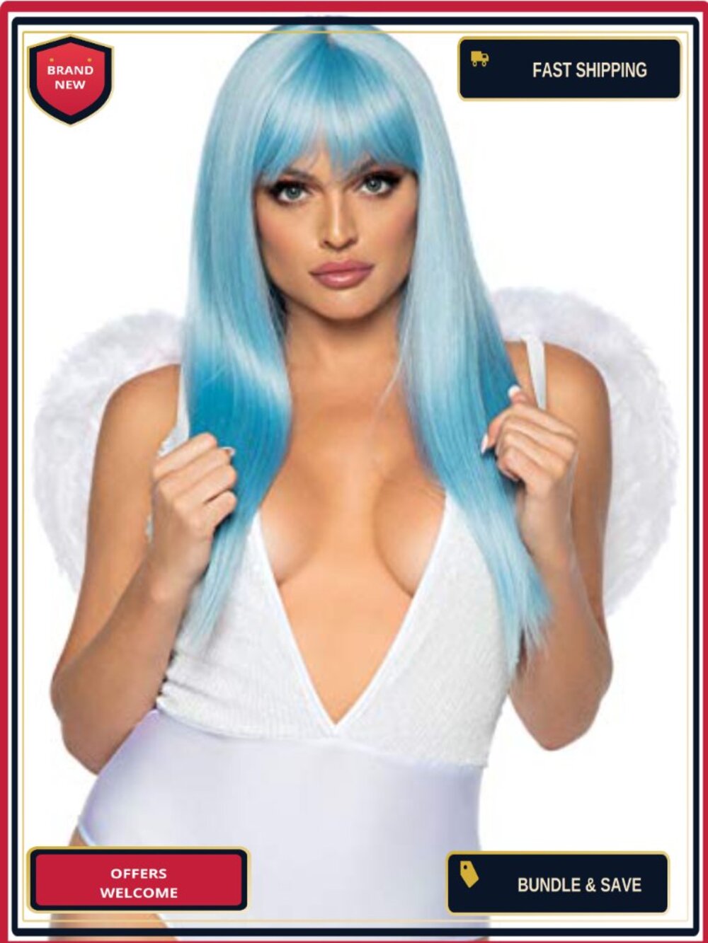 Marabou Trimmed Feather Angel Wings One Size Adult Costume Accessory
